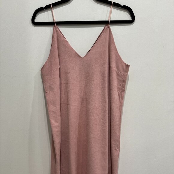 Forever21 Pink Suede Dress Sz. Large - Picture 1 of 4